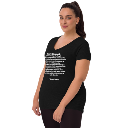 Women’s God's Strength Poetry V-Neck T-Shirt