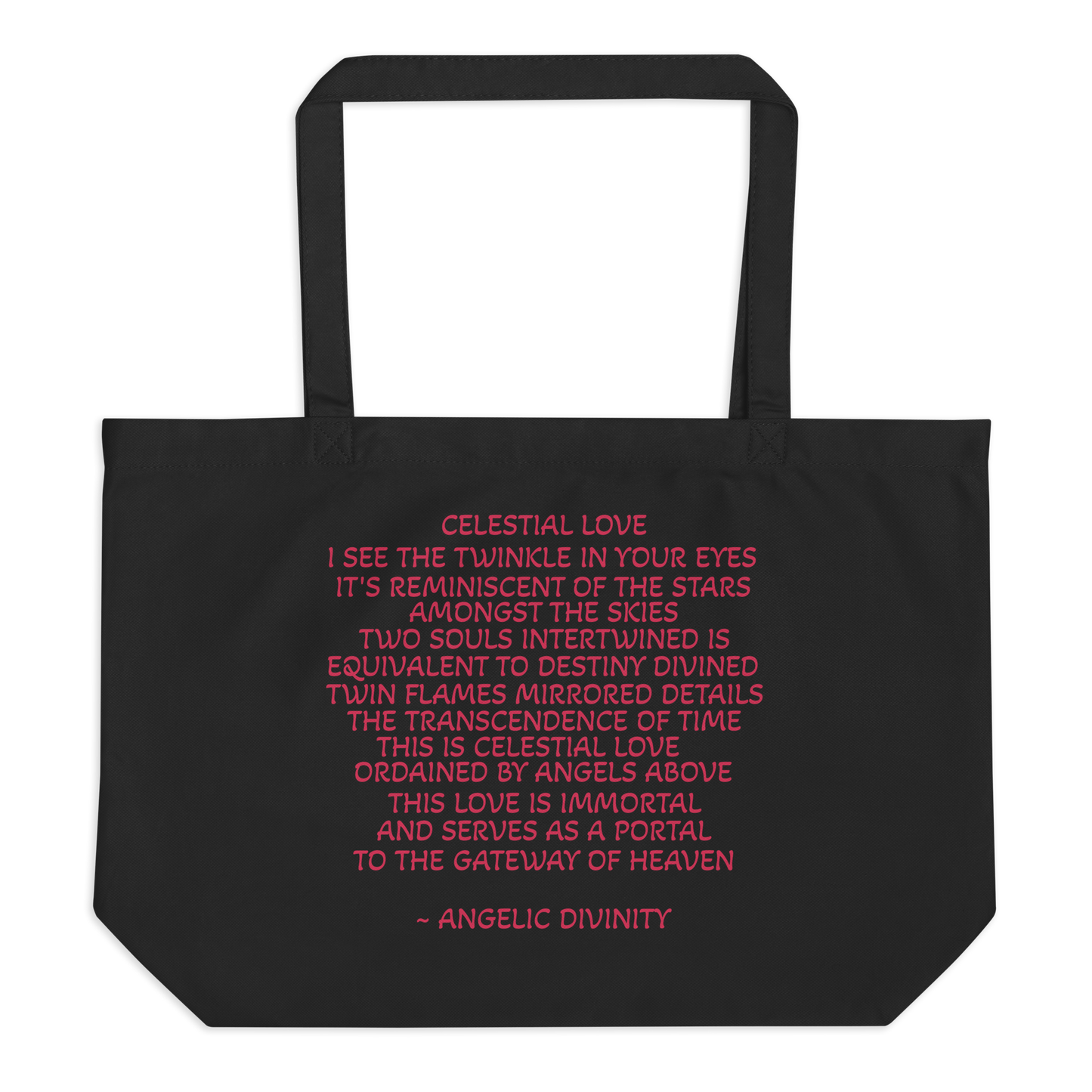 Celestial Love Poetry Organic Large Tote Bag