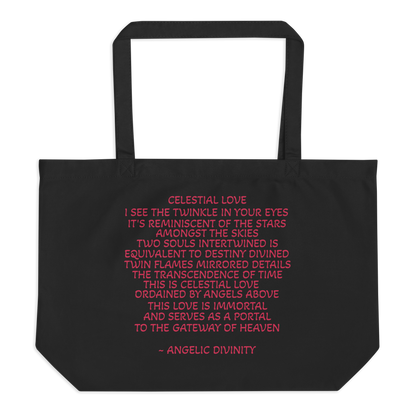 Celestial Love Poetry Organic Large Tote Bag