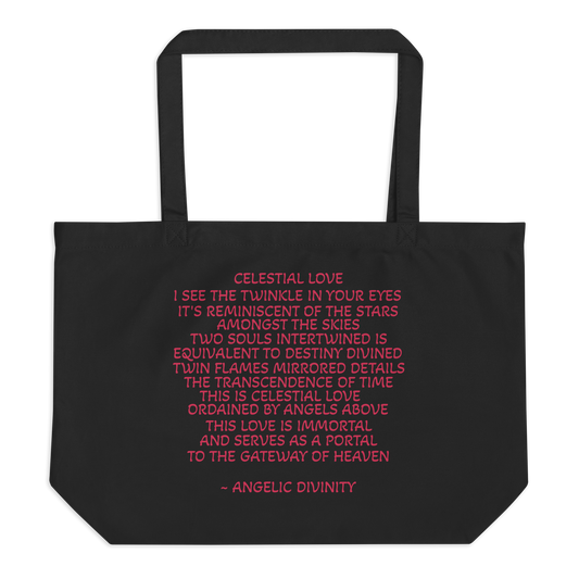 Celestial Love Poetry Organic Large Tote Bag