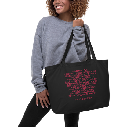 Celestial Love Poetry Organic Large Tote Bag