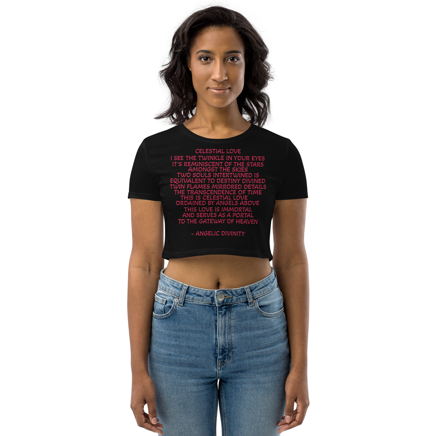 Celestial Love Poetry Fitted Crop Tee