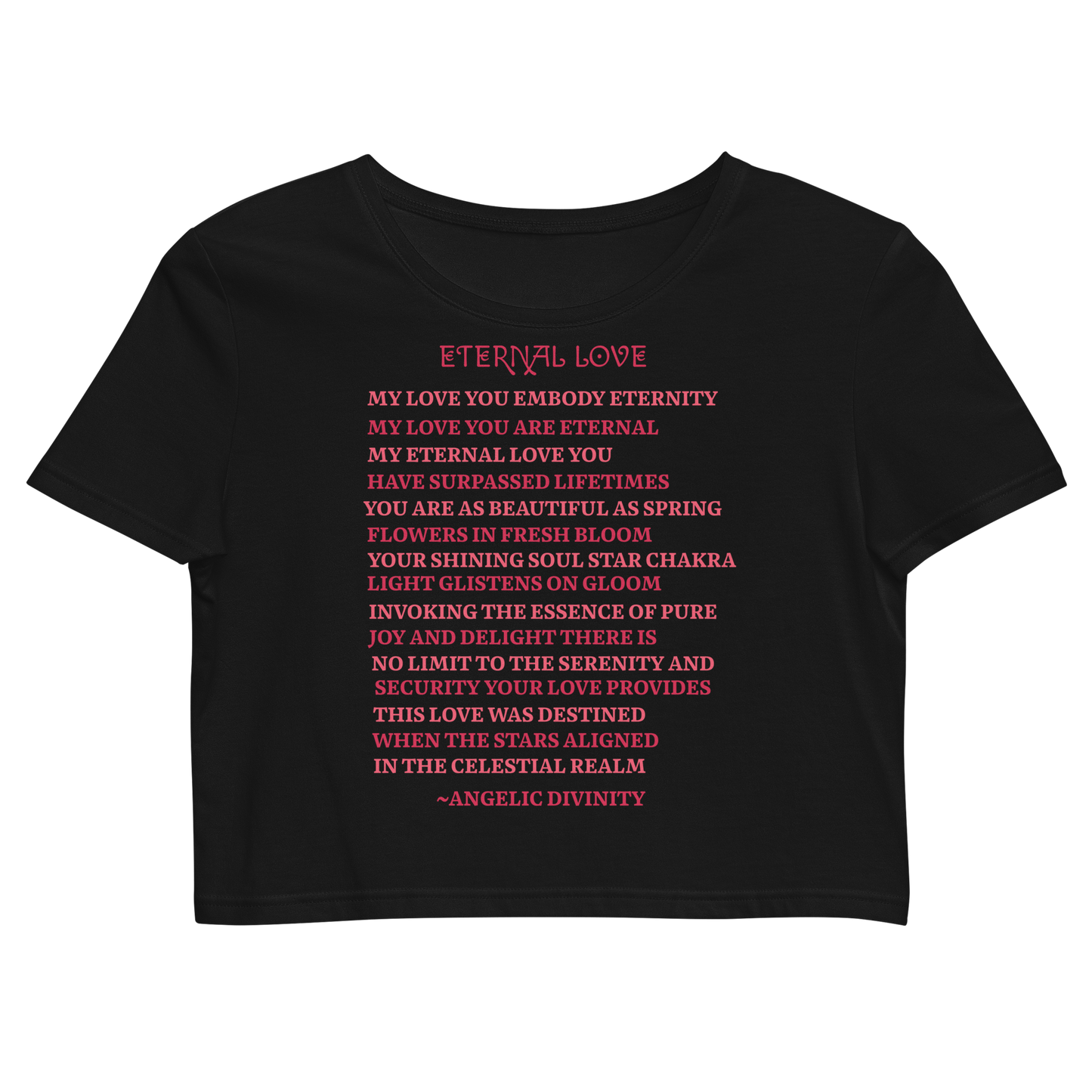 Women’s Eternal Love Poetry Fitted Crop Tee