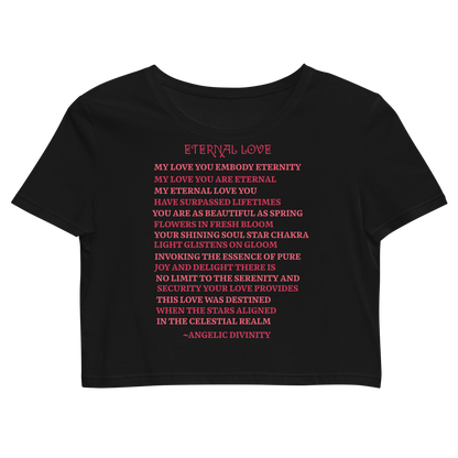 Women’s Eternal Love Poetry Fitted Crop Tee