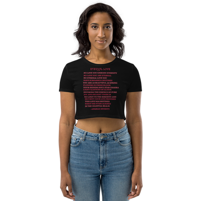 Women’s Eternal Love Poetry Fitted Crop Tee