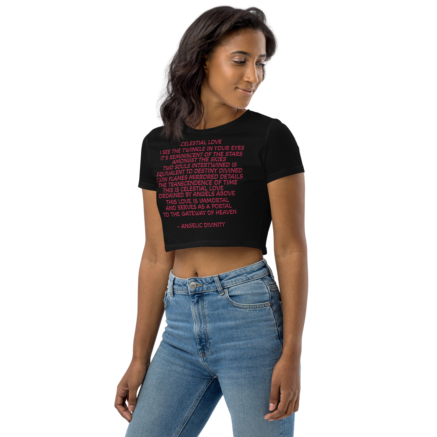 Celestial Love Poetry Fitted Crop Tee