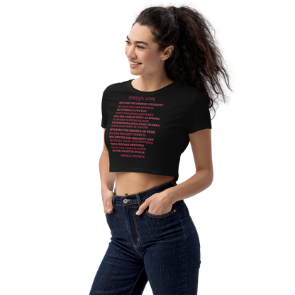 Women’s Eternal Love Poetry Fitted Crop Tee