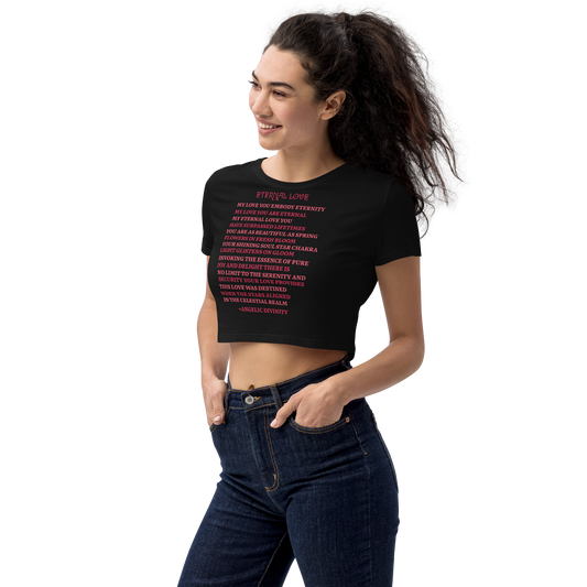 Women’s Eternal Love Poetry Fitted Crop Tee