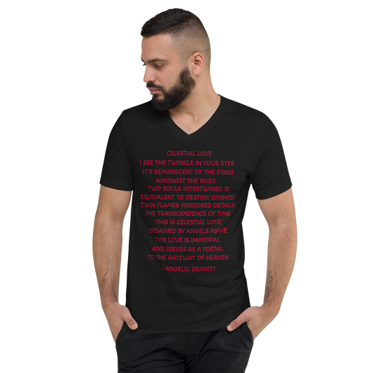 Men's Celestial Love Poetry V-Neck T-Shirt