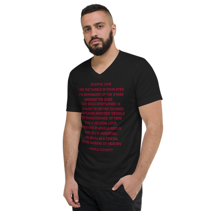 Men's Celestial Love Poetry V-Neck T-Shirt