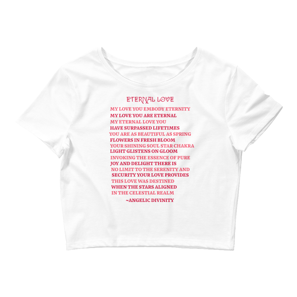 Women’s Eternal Love Poetry Fitted Crop Tee