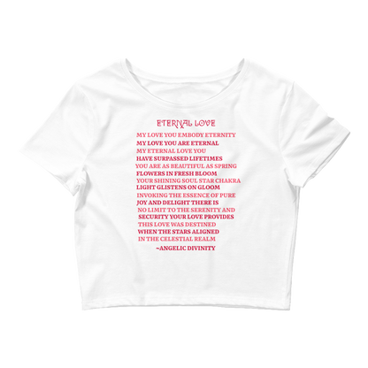 Women’s Eternal Love Poetry Fitted Crop Tee