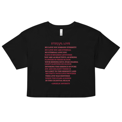 Women’s Eternal Love Poetry Relaxed Fit Crop Top