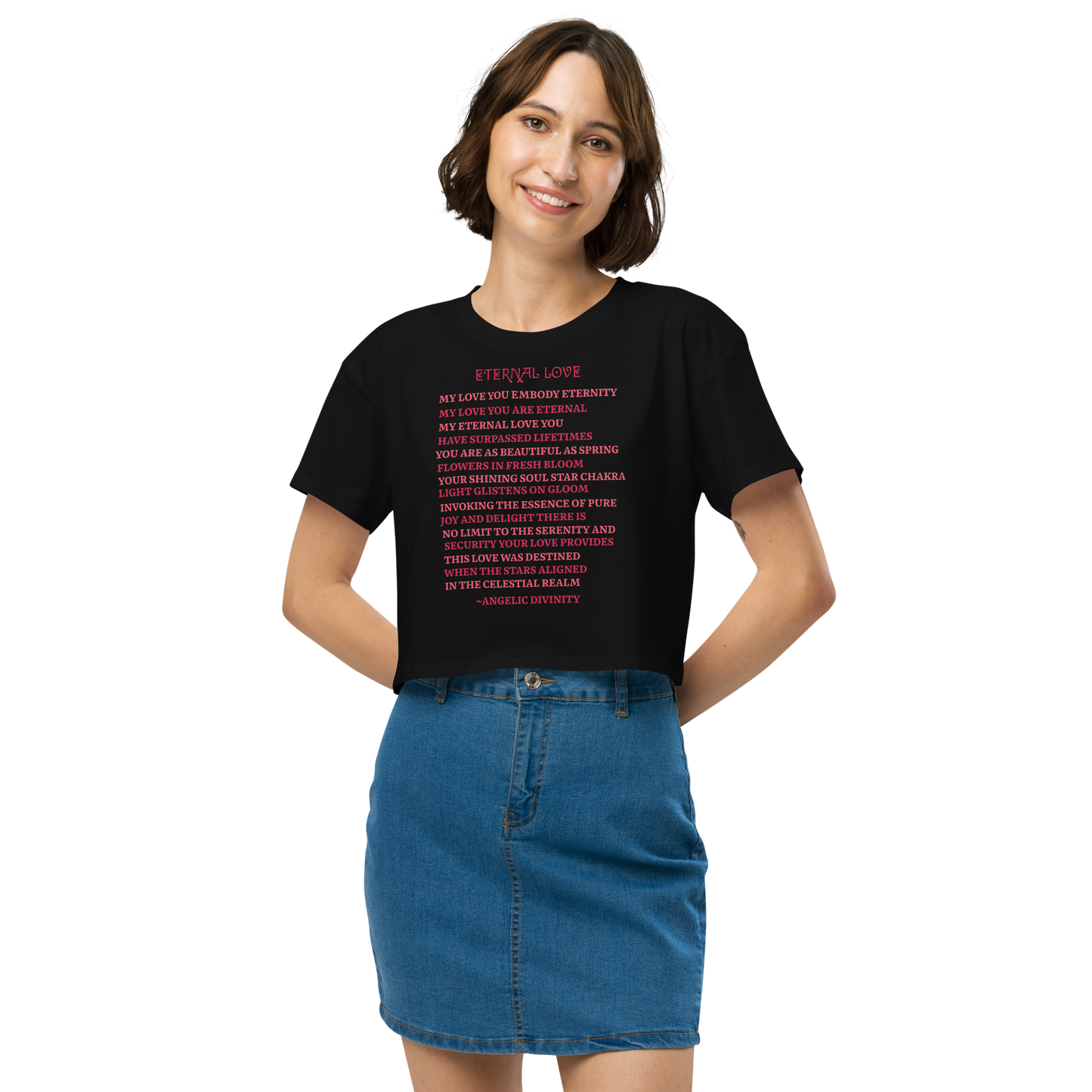 Women’s Eternal Love Poetry Relaxed Fit Crop Top