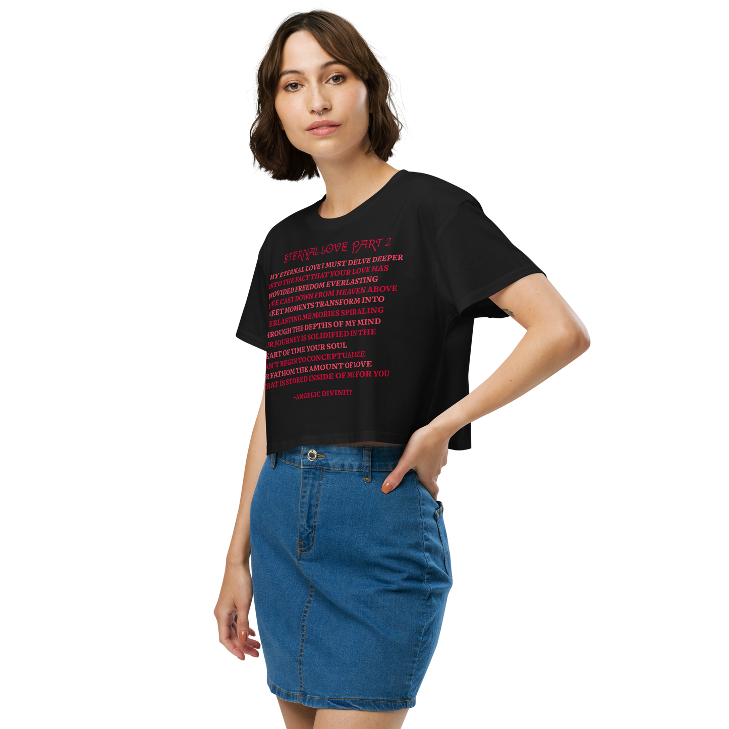 Women’s Eternal Love Part 2 Poetry Relaxed Fit Crop Top