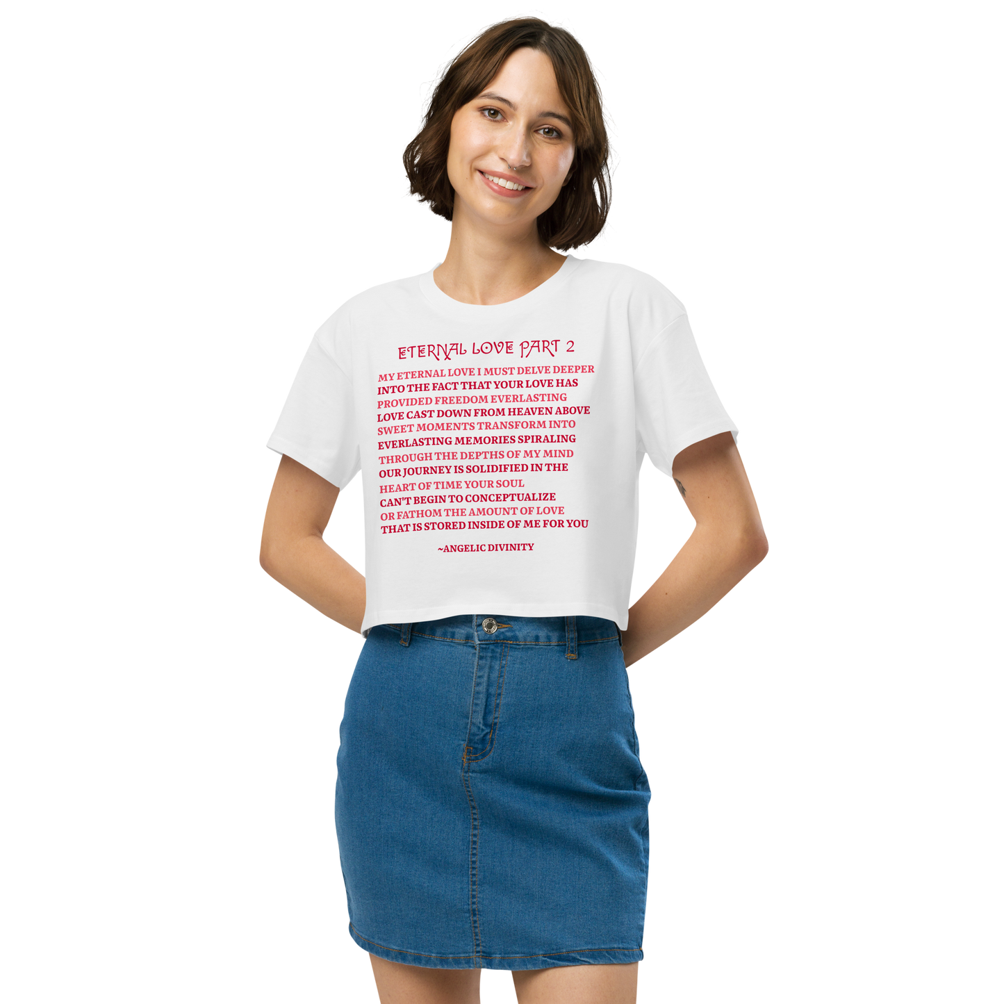 Women’s Eternal Love Part 2 Poetry Relaxed Fit Crop Top