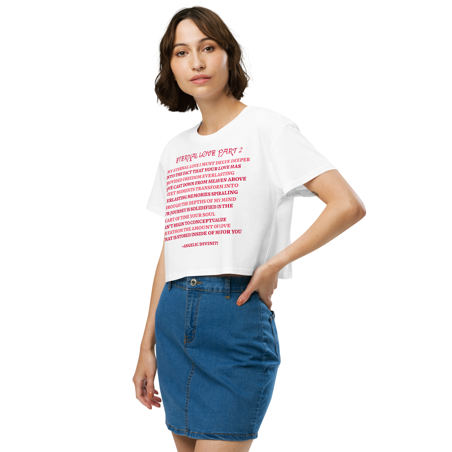 Women’s Eternal Love Part 2 Poetry Relaxed Fit Crop Top