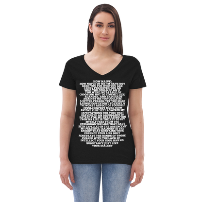 Relaxed Fit Women's How Naive Poetry V-Neck T-Shirt