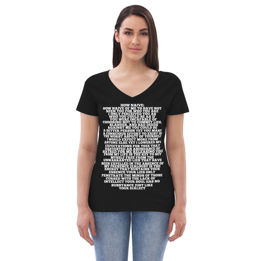 Relaxed Fit Women's How Naive Poetry V-Neck T-Shirt